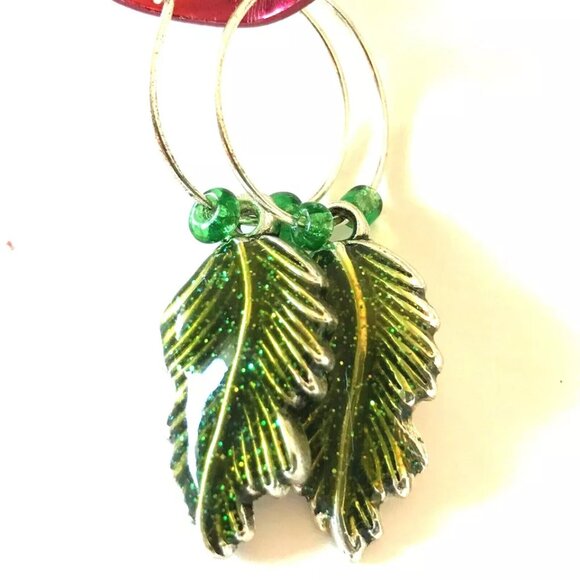 Leaf Earrings Fall Thanksgiving Autumn Tree Leaves Halloween Harvest Plated - Picture 6 of 9